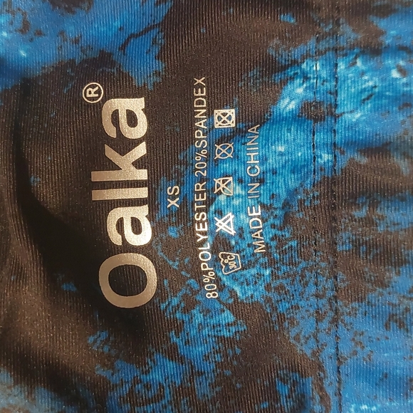 Oalka crop tan top heart bra athletic top tie Dye navy size‎ XS - Picture 6 of 8